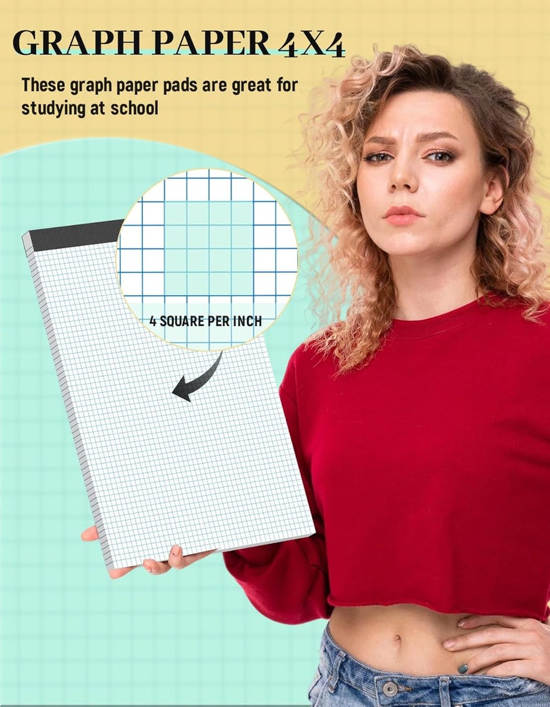 Aidunmis 11x17 Graph Paper Pad, 4x4 Quad Ruled, 30 Sheets Large Graphing Paper 11'' x 17'' Engineering Paper, Blueprint Quadrille Grid Paper Blue Lines for Drawings, Drafting, Engineering Drawing, and Planning - Image 3
